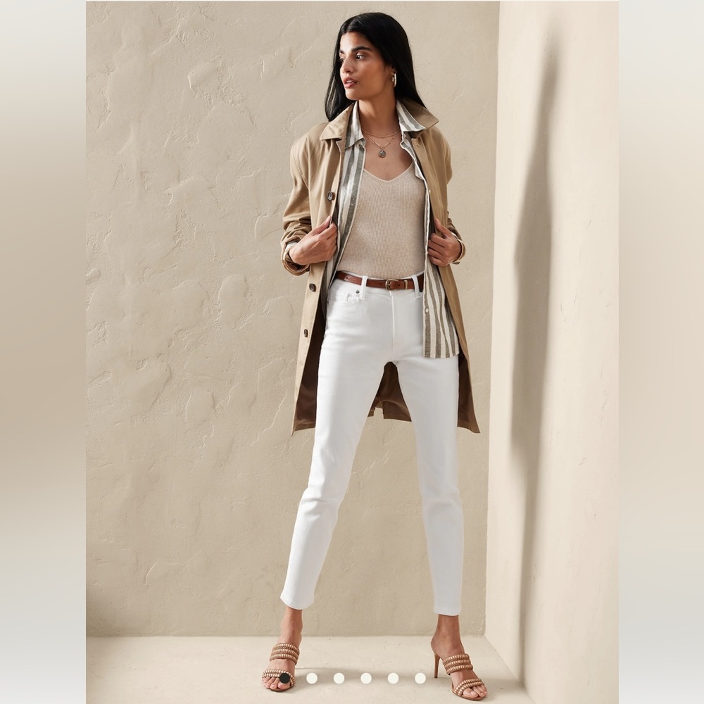 NWT Banana Republic Skinny White Jeans - Picture 2 of 8